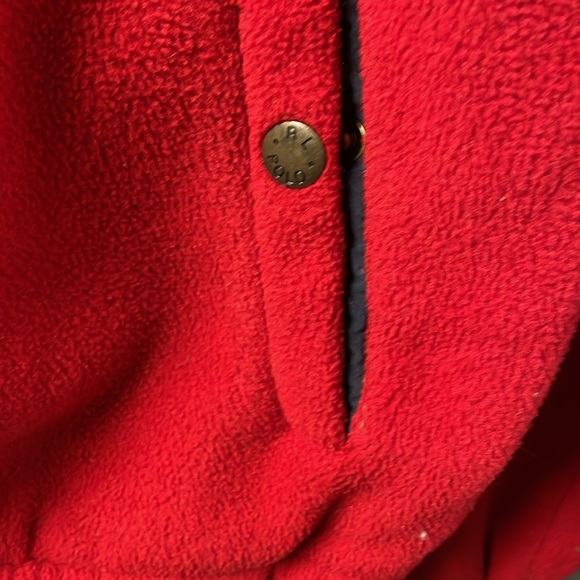 Polo Ralph Lauren 1/4 zip fleece pullover jacket  Red size M - Picture 3 of 6
